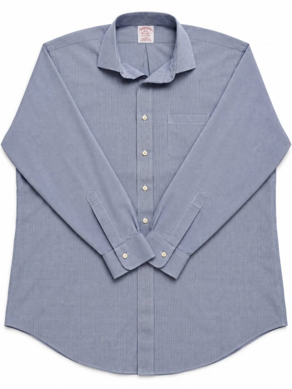 Brooks Brothers 1818 Regular Windowpane Shirt White Blue 18-36/37